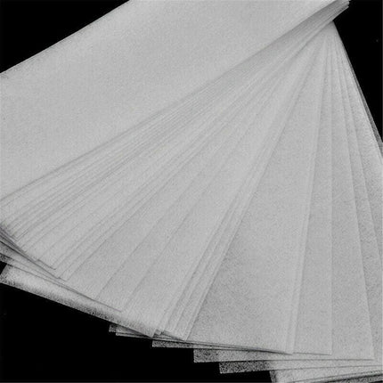 100Pcs Pre-Cut Strips Pack Non Woven Disposable 70gsm Wax Waxing Papers Cut New - Aimall