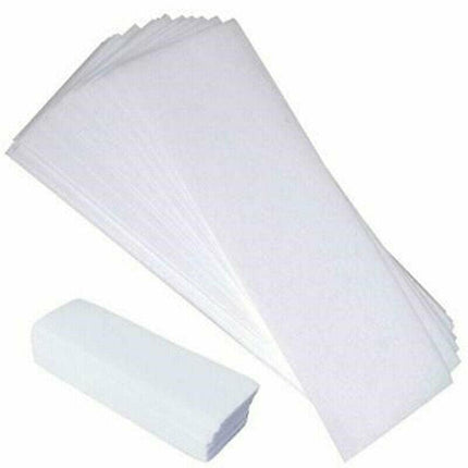100Pcs Pre-Cut Strips Pack Non Woven Disposable 70gsm Wax Waxing Papers Cut New - Aimall
