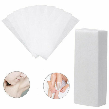 100Pcs Pre-Cut Strips Pack Non Woven Disposable 70gsm Wax Waxing Papers Cut New - Aimall
