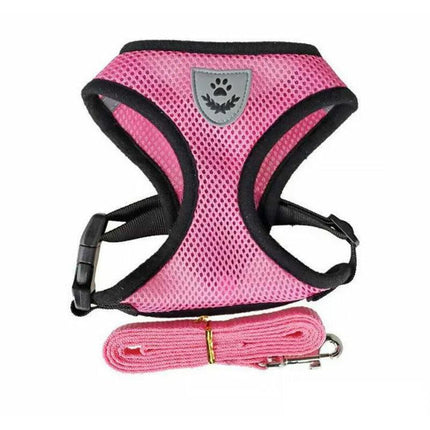 Pet Dog Cat Puppy Soft Leash VEST Mesh Breathe Adjustable Harness Braces Clothes - Aimall