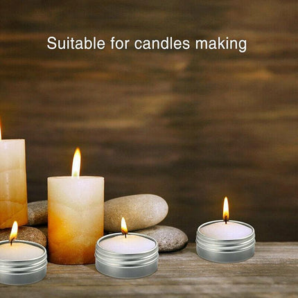 50-200PCS Durable Silver Aluminum Cosmetic Pot Lip Balm Jar Containers Empty Tin - Aimall