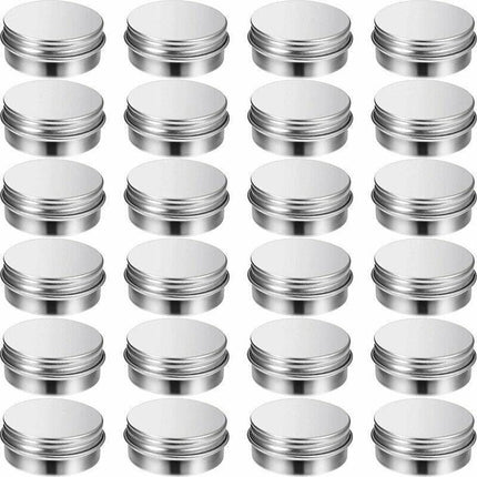 50-200PCS Durable Silver Aluminum Cosmetic Pot Lip Balm Jar Containers Empty Tin - Aimall
