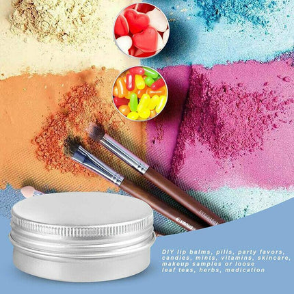 50-200PCS Durable Silver Aluminum Cosmetic Pot Lip Balm Jar Containers Empty Tin - Aimall