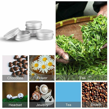 50-200PCS Durable Silver Aluminum Cosmetic Pot Lip Balm Jar Containers Empty Tin - Aimall