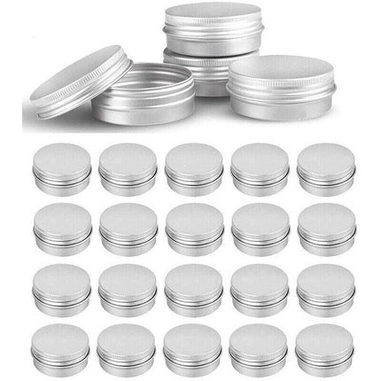 50-200PCS Durable Silver Aluminum Cosmetic Pot Lip Balm Jar Containers Empty Tin - Aimall