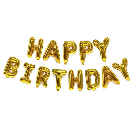 40cm 3D Happy Birthday Letters Balloons Inflating Foil Banner Bunting Celebrate - Aimall