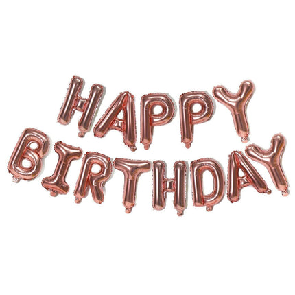 40cm 3D Happy Birthday Letters Balloons Inflating Foil Banner Bunting Celebrate - Aimall
