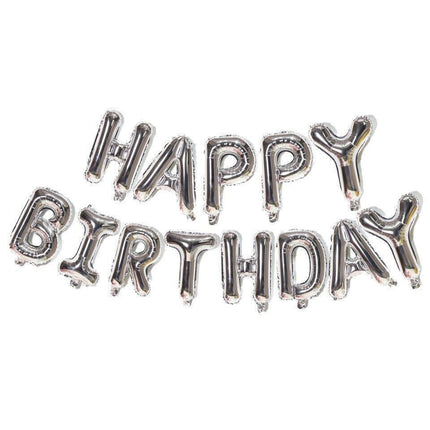 40cm 3D Happy Birthday Letters Balloons Inflating Foil Banner Bunting Celebrate - Aimall