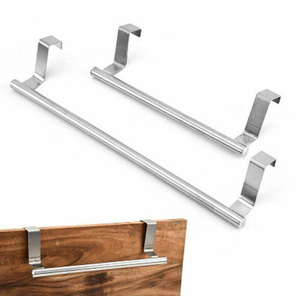 Over Door Tea Towel Holder Rack Kitchen Bathroom Rail Cupboard Hanger Bar Hook A - Aimall