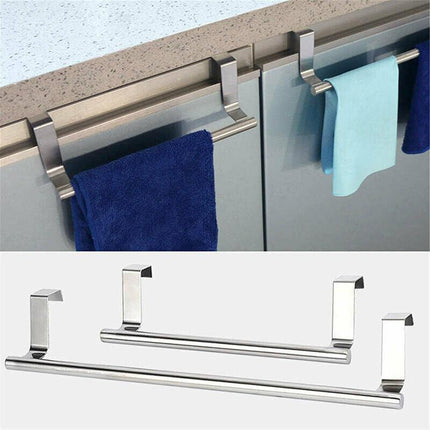 Over Door Tea Towel Holder Rack Kitchen Bathroom Rail Cupboard Hanger Bar Hook A - Aimall