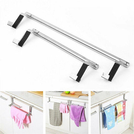 Over Door Tea Towel Holder Rack Kitchen Bathroom Rail Cupboard Hanger Bar Hook A - Aimall