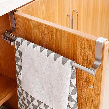 Over Door Tea Towel Holder Rack Kitchen Bathroom Rail Cupboard Hanger Bar Hook A - Aimall