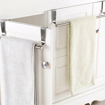 Over Door Tea Towel Holder Rack Kitchen Bathroom Rail Cupboard Hanger Bar Hook A - Aimall