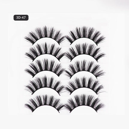 5 Pairs 3D Thick Mink Fake False Eyelashes Natural Long Wispy Makeup Lashes AU - Aimall