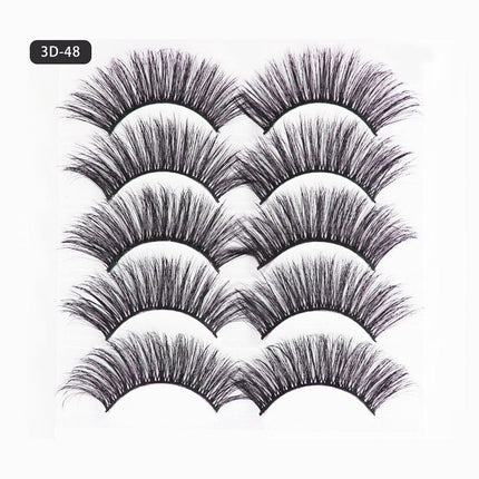 5 Pairs 3D Thick Mink Fake False Eyelashes Natural Long Wispy Makeup Lashes AU - Aimall
