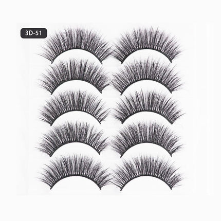 5 Pairs 3D Thick Mink Fake False Eyelashes Natural Long Wispy Makeup Lashes AU - Aimall