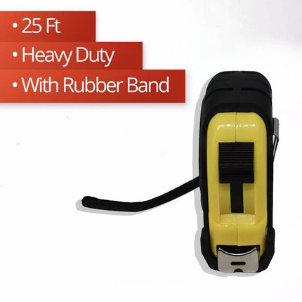 3/5/10m Measuring Tape Measure Steel Ruler Rule Lock Rubber Grip Metric & Inch - Aimall