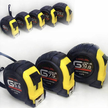 3/5/10m Measuring Tape Measure Steel Ruler Rule Lock Rubber Grip Metric & Inch - Aimall