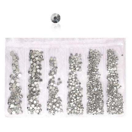 1440Pcs Glitter Rhinestones Crystal Clear Flat Bottom Glass Nail Art Nail Drill - Aimall