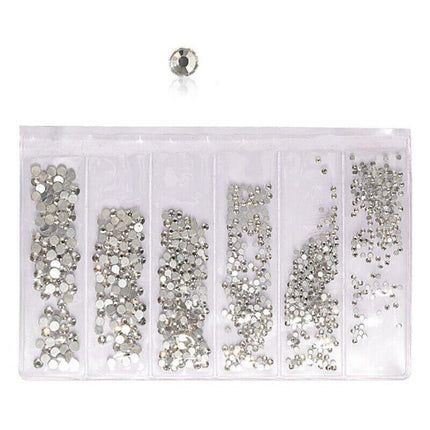 1440Pcs Glitter Rhinestones Crystal Clear Flat Bottom Glass Nail Art Nail Drill - Aimall