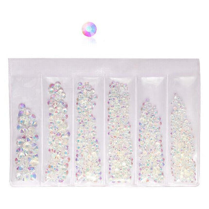 1440Pcs Glitter Rhinestones Crystal Clear Flat Bottom Glass Nail Art Nail Drill - Aimall