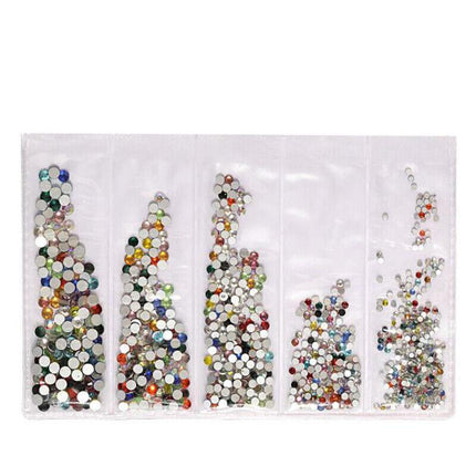 1440Pcs Glitter Rhinestones Crystal Clear Flat Bottom Glass Nail Art Nail Drill - Aimall
