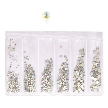 1440Pcs Glitter Rhinestones Crystal Clear Flat Bottom Glass Nail Art Nail Drill - Aimall