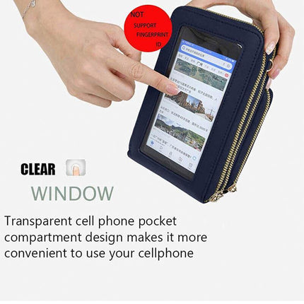 Women Crossbody phone Purse Touch Screen Bag RFID Blocking Wallet Shoulder Strap - Aimall