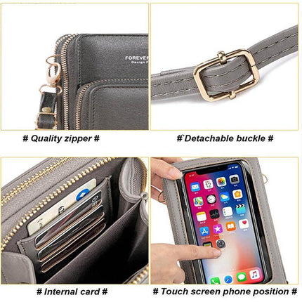 Women Crossbody phone Purse Touch Screen Bag RFID Blocking Wallet Shoulder Strap - Aimall