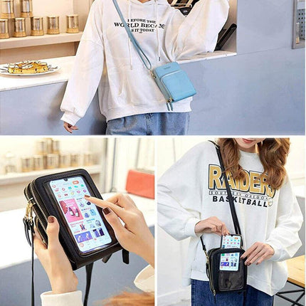 Women Crossbody phone Purse Touch Screen Bag RFID Blocking Wallet Shoulder Strap - Aimall