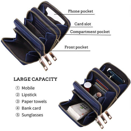 Women Crossbody phone Purse Touch Screen Bag RFID Blocking Wallet Shoulder Strap - Aimall