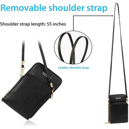 Women Crossbody phone Purse Touch Screen Bag RFID Blocking Wallet Shoulder Strap - Aimall
