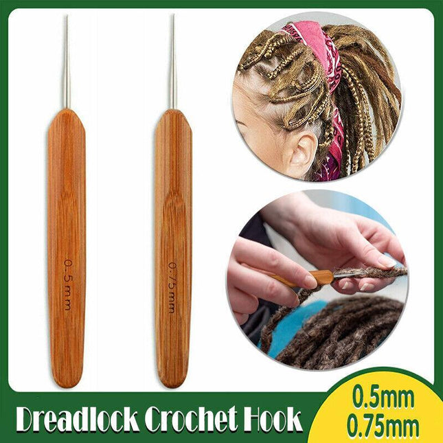 Bamboo Crochet Dreadlock Hook Needle Dread Tool Braiding Hair Maintenance Craft - Aimall