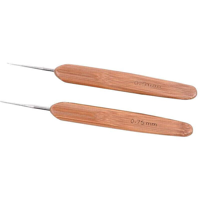 Bamboo Crochet Dreadlock Hook Needle Dread Tool Braiding Hair Maintenance Craft - Aimall