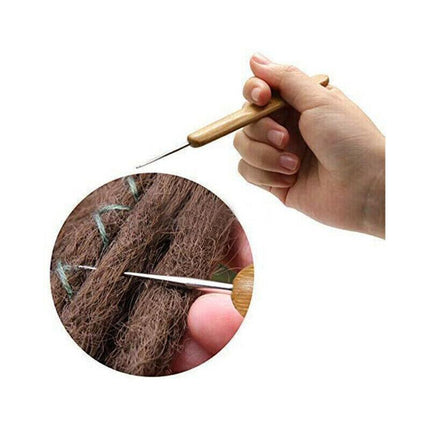 Bamboo Crochet Dreadlock Hook Needle Dread Tool Braiding Hair Maintenance Craft - Aimall