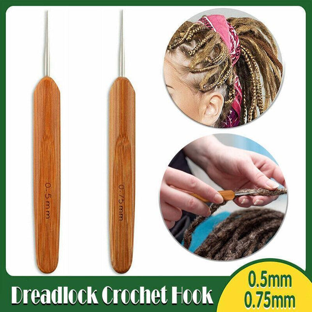 Bamboo Crochet Dreadlock Hook Needle Dread Tool Braiding Hair Maintenance Craft - Aimall