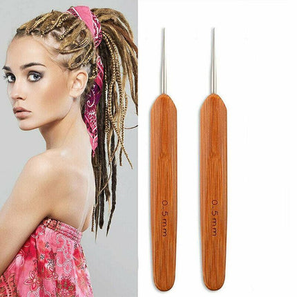 Bamboo Crochet Dreadlock Hook Needle Dread Tool Braiding Hair Maintenance Craft - Aimall