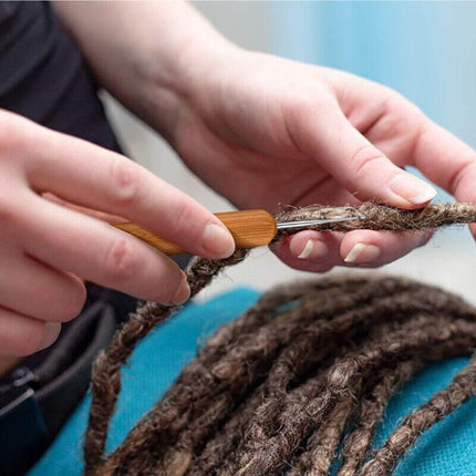 Bamboo Crochet Dreadlock Hook Needle Dread Tool Braiding Hair Maintenance Craft - Aimall