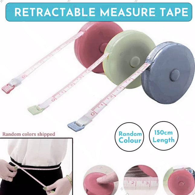 1.5m Retractable Body Measuring Soft Ruler Sewing Cloth Tailor Tape Measure AU - Aimall