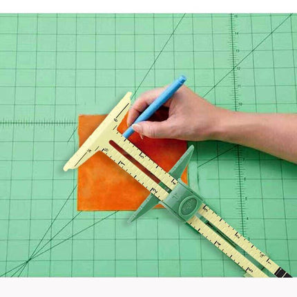 5-in-1 Sliding Gauge with No-Hassle Triangles Gauge Sewing Measuring for Sewing - Aimall