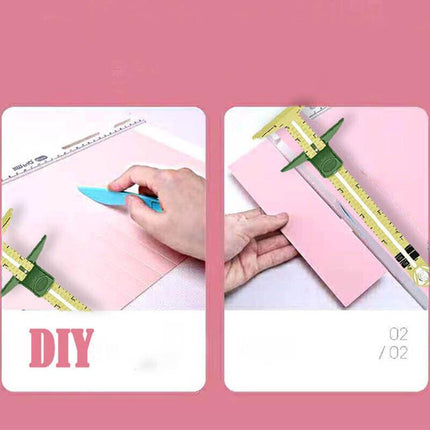 5-in-1 Sliding Gauge with No-Hassle Triangles Gauge Sewing Measuring for Sewing - Aimall