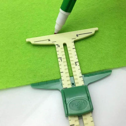 5-in-1 Sliding Gauge with No-Hassle Triangles Gauge Sewing Measuring for Sewing - Aimall