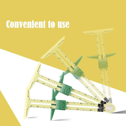 5-in-1 Sliding Gauge with No-Hassle Triangles Gauge Sewing Measuring for Sewing - Aimall