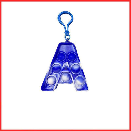 1PCS Capital Letter Pop It Key Chain Large Size Fidget Toy Back to School AU - Aimall