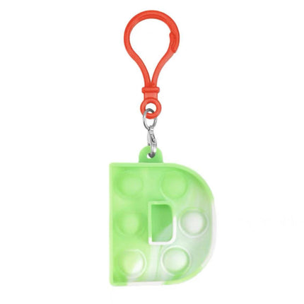 1PCS Capital Letter Pop It Key Chain Large Size Fidget Toy Back to School AU - Aimall