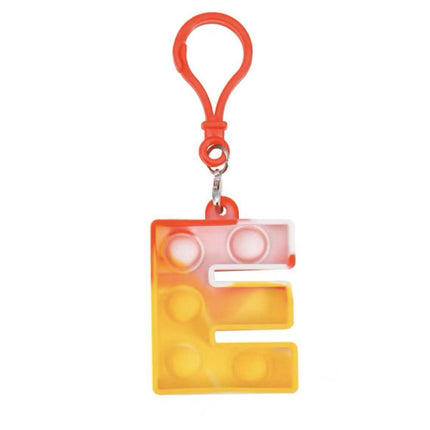 1PCS Capital Letter Pop It Key Chain Large Size Fidget Toy Back to School AU - Aimall