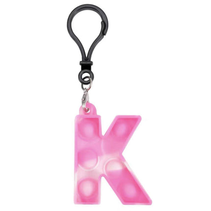 1PCS Capital Letter Pop It Key Chain Large Size Fidget Toy Back to School AU - Aimall