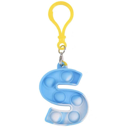 1PCS Capital Letter Pop It Key Chain Large Size Fidget Toy Back to School AU - Aimall