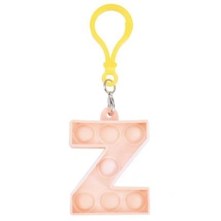 1PCS Capital Letter Pop It Key Chain Large Size Fidget Toy Back to School AU - Aimall