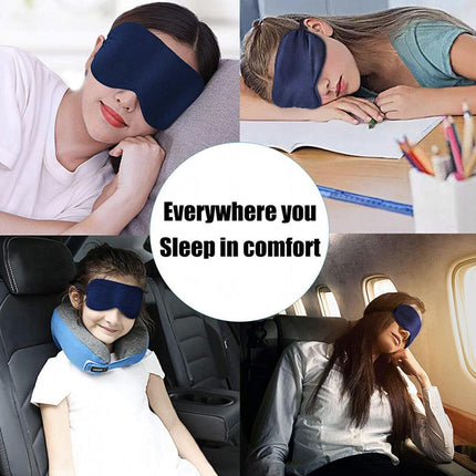 Pure Soft Silk EyeShade Blindfold Sleep Eye Mask Cover Light Shade Travel Relax - Aimall